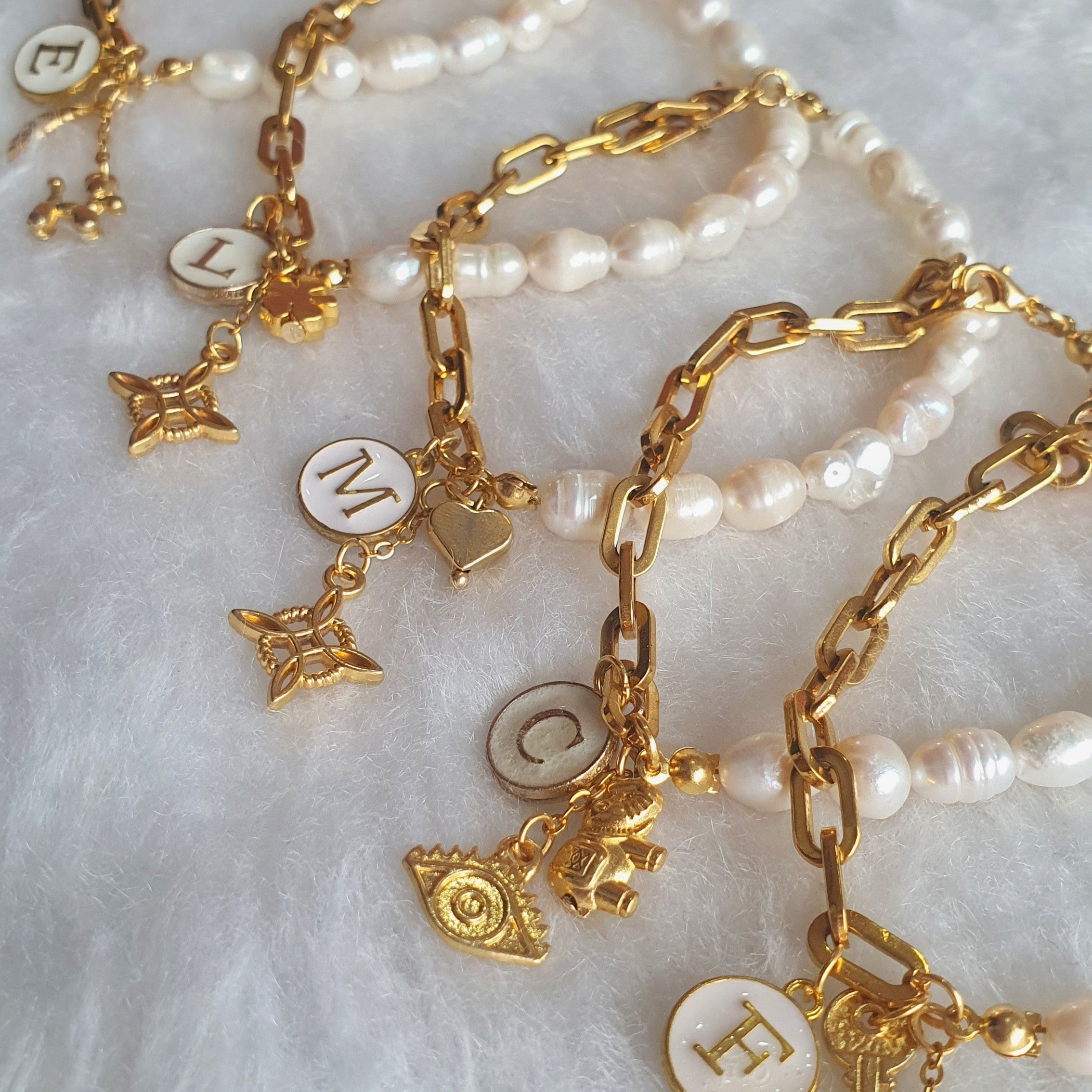 PULSERA PERLA INICIAL