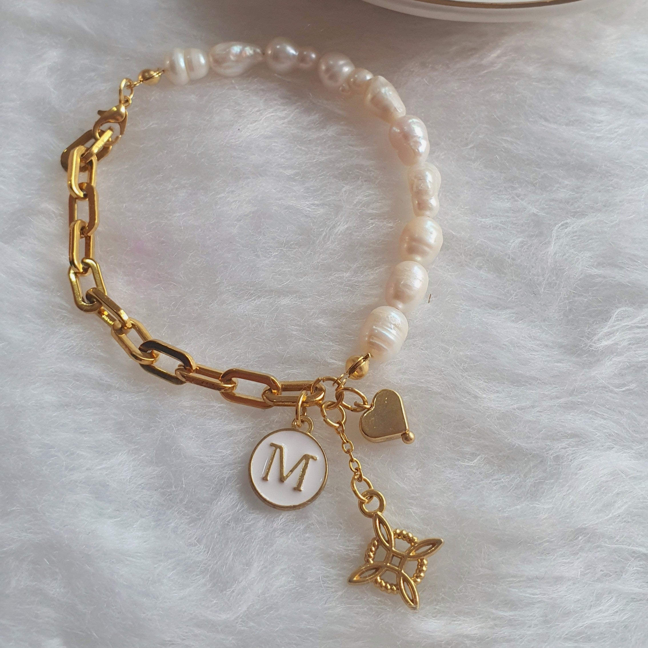 PULSERA PERLA INICIAL